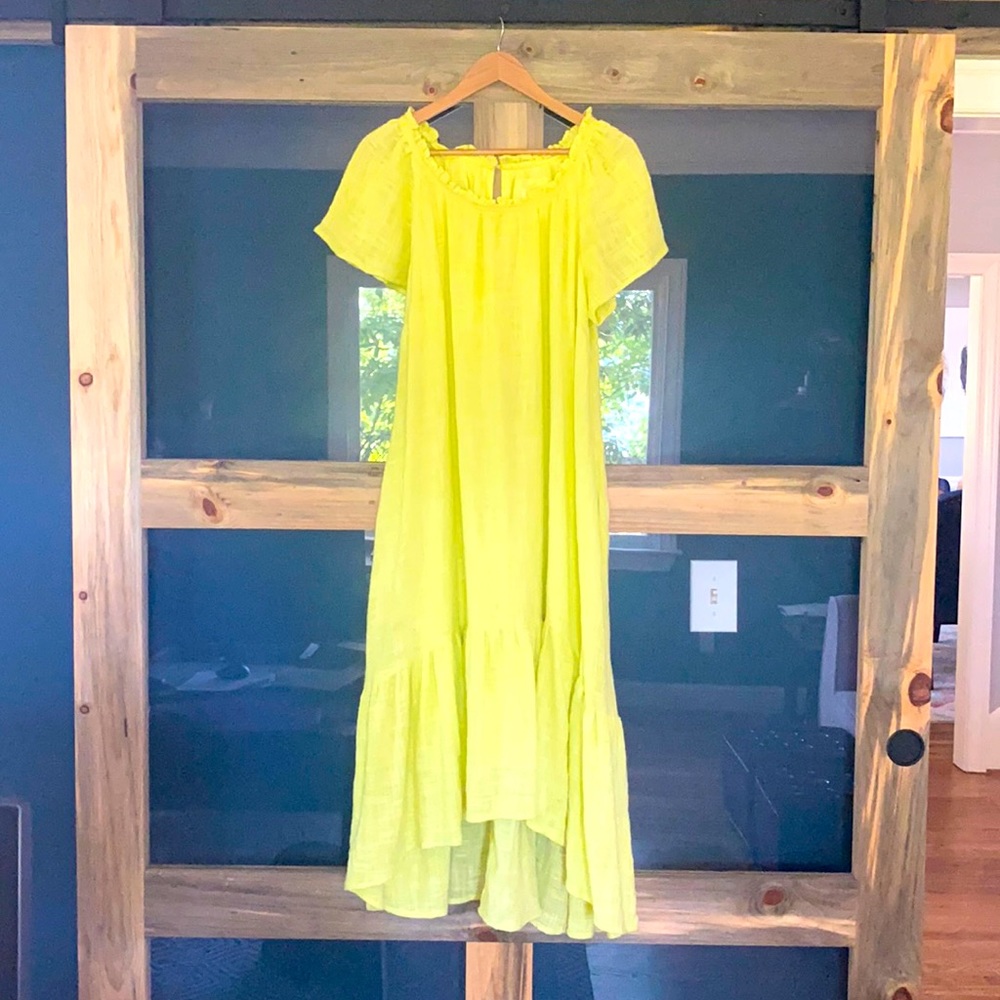 Anthropologie Maeve Tiered Dress with pockets.